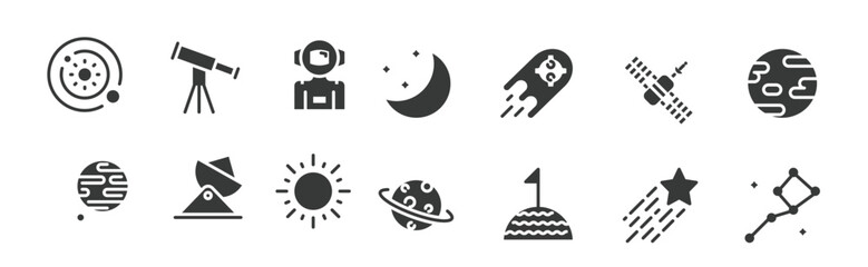 Space icon set. Vector illustration © Zalaan