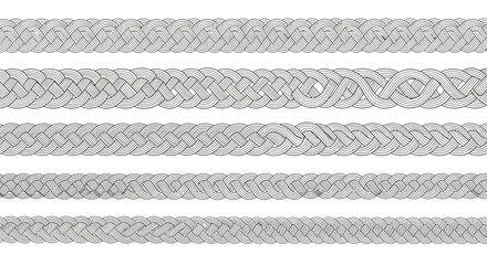 Braided Rope Design Elements - Decorative Border Accents