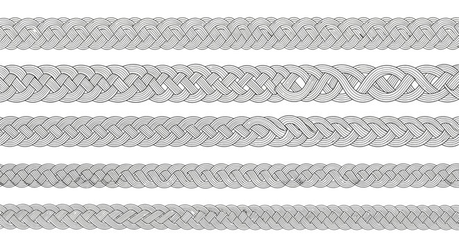 Braided Rope Design Elements - Decorative Border Accents