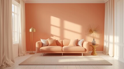 Minimalist, Cozy and modern living room interior design