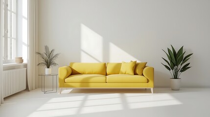 Minimalist, Cozy and modern living room interior design