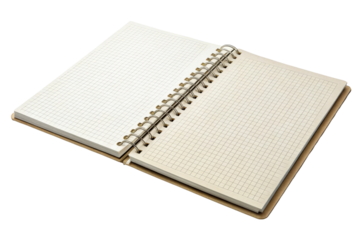 Open Spiral Notebook with Graph Paper Pages