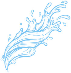 Dynamic water splash illustration, refreshing and clean, perfect for product branding ideas
