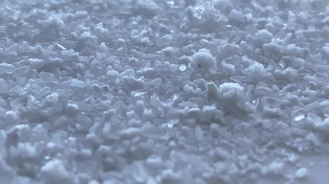 Salt. Magnesium sulfate. Epsom salts. Slow motion.High quality 4K footage