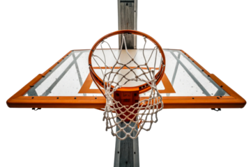 Basketball Hoop With Net And Backboard Extreme Close-Up