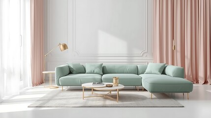 Minimalist, Cozy and modern living room interior design