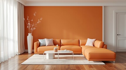 Minimalist, Cozy and modern living room interior design