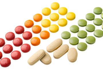 Assortment of Medicine Pills and Vitamins in Blister Packs
