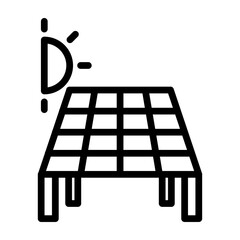 Solar Panel Vector Line Icon Design