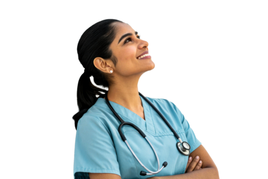 Indian Healthcare Worker Smiling Outdoors