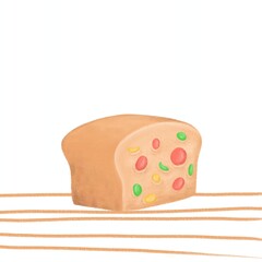 bread and fruit  for a festive traditional holiday decorations