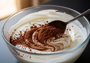 Learn a Quick Recipe and simple Food Hacks for making delicious homemade chocolate whipped cream or mousse from scratch in a glass bowl