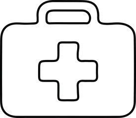 Obraz premium Medical Aid Kit First Aid Outline on Transparent Background Vector Graphic Concept Design Illustration Healthcare Emergency Supplies Safety Equipment Box