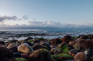 Wet Pebbles at the Shoreline of Dazendorf Beach, Schleswig Holstein