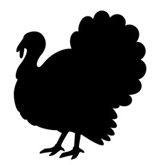 Turkey bird silhouette illustration. Farm animal clipart
