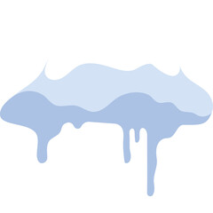 Melting Snow Effect With Drips In Light Blue Tones On White Background Representing Winter Thaw And Frosty Weather Elements