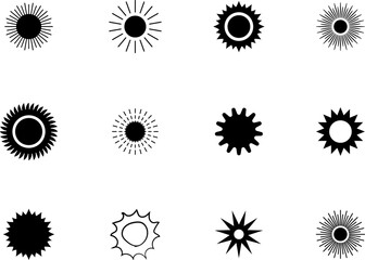 Sun icon set.