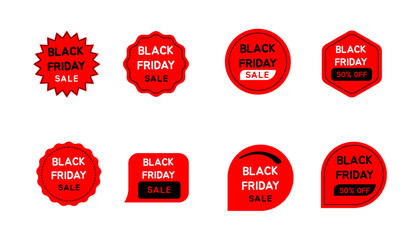 Fototapeta na wymiar Black Friday Sale badges and labels. Retro vintage sale quality tags, labels, sale banner promotions, special offer, discount and sticker design. Vector illustration