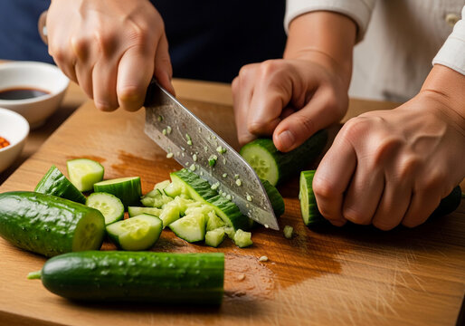 Discover simple food hacks for a delicious and refreshing cucumber salad. A quick recipe for healthy eating and cooking together at home - Powered by Adobe