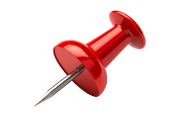 Red Pushpin with Silver Metal Point