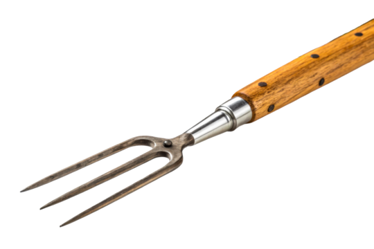 Barbecue Fork with Wooden Handle and Rosemary Sprig - Powered by Adobe