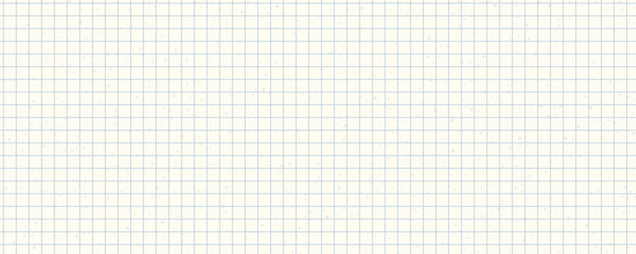 Checkered paper texture background. Empty sheet of drafting paper regular square lines grid. Realistic plaid paper texture. Vector illustration