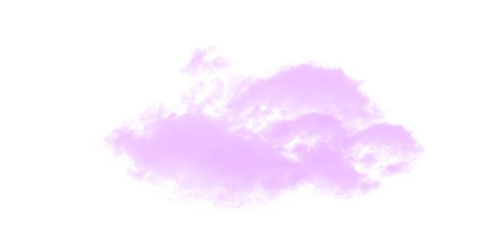 Isolated pink cloud on transparent background for effects and compositing work