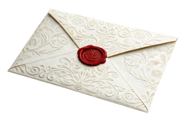 Ornate Embossed Envelope with Red Wax Seal