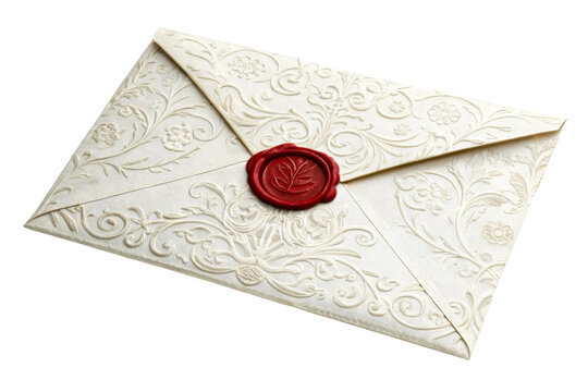 Ornate Embossed Envelope with Red Wax Seal