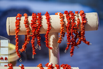 handcrafted coral necklaces from Tunisia
