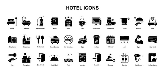 Hotel icons collection