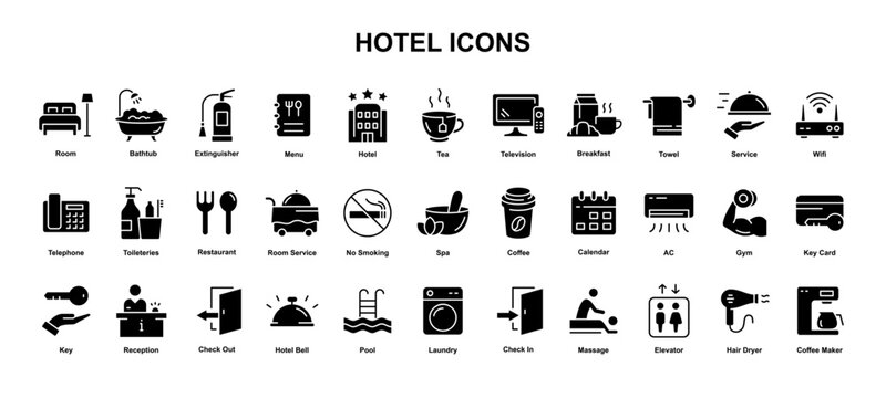 Hotel icons collection