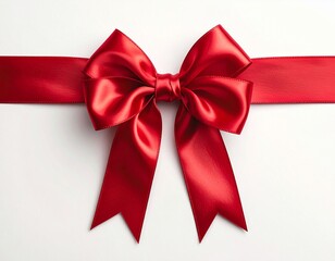 Red satin ribbon with bow