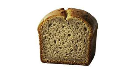 Freshly Baked Slice of Bread Illuminated on a Warm Brown Background