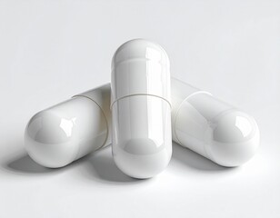White capsules on white surface