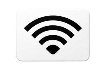 White square with black wifi signal icon