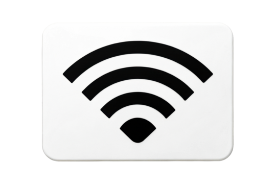 White square with black wifi signal icon