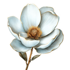 A single white flower on transparent background