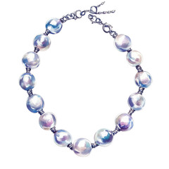 Pearl beaded bracelet on transparent background
