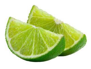 Cut fresh green lime isolated on transparent background