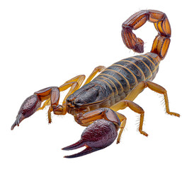 Scorpion detail shot. isolated on transparent background