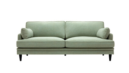 Green sofa furniture isolated on transparent background