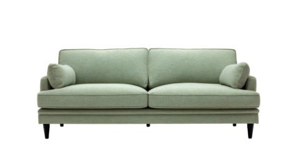 Green sofa furniture isolated on transparent background