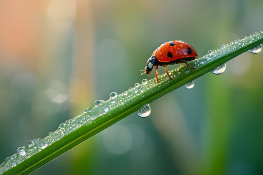 ladybug on a leaf - Powered by Adobe