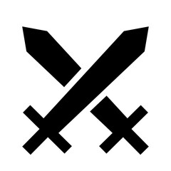 Obraz premium Cross sword flat icon PVP battle fantasy game 