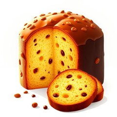 Deliciously baked sweet bread with golden crust and chocolate chips, perfect for desserts or snacks