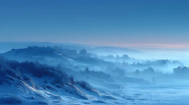 Soft sky blue and white winter gradient background with faint snowy haze on top and clean lower section, ideal for presentation template, business marketing design, or holiday message layout