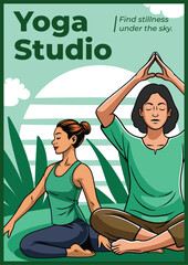 Yoga poster design illustration with simple design