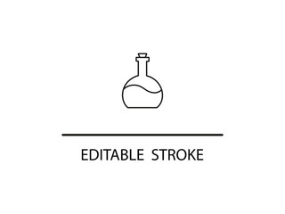 Elegant outline icon of potion bottle with editable stroke for modern design projects and creative assets, simple design element, clean and professional.