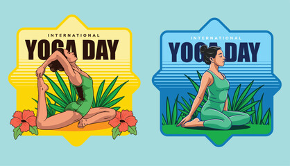 Yoga day logo design